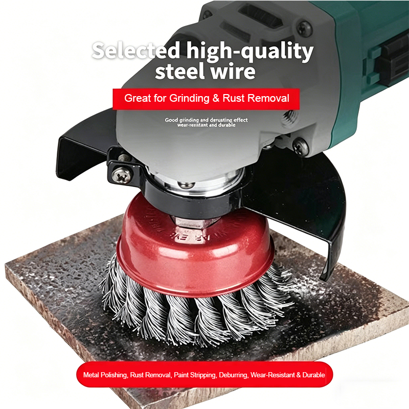 Angle Grinder Wire Brush Wheel - 3 Wire Cup Wheel Brush Angle