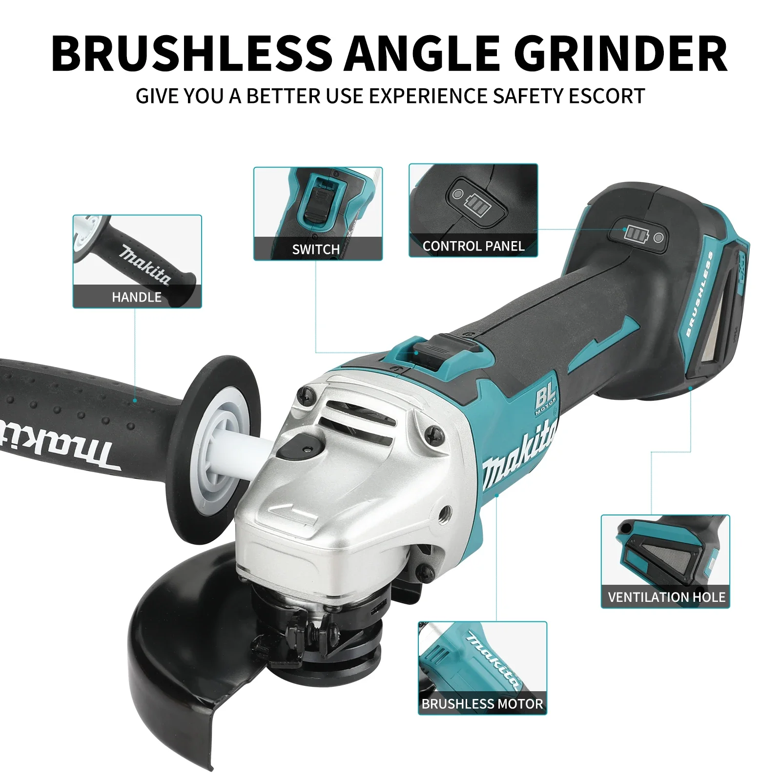 Angle Grinder Variable Speed Corded - Makita DGA404 18V Brushless Angle Grinder