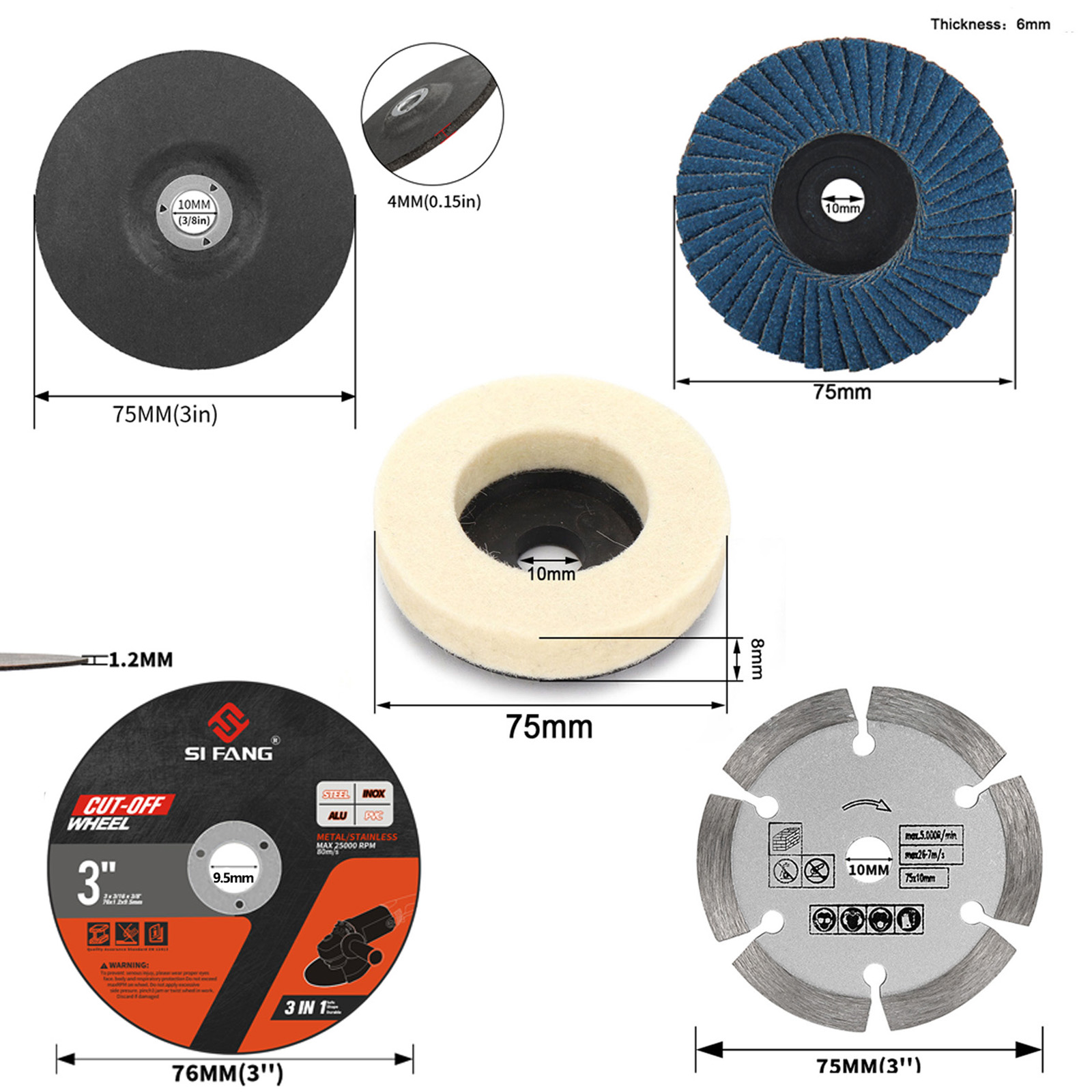 5Pcs/75mm Flat Flap Disc,Wool  - Angle Grinder Flap Disc Set review and price