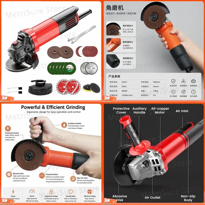 Angle Grinder 800W 1300W 2000W - Angle Grinder Variable Speed Corded review and price