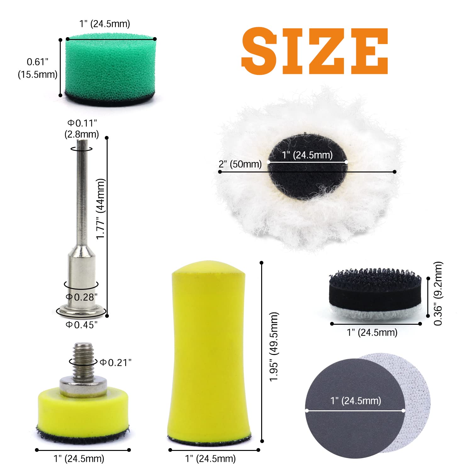 1 Inch Hook & Loop Wet and Dry - Grinder Polishing Pad Kit review and price