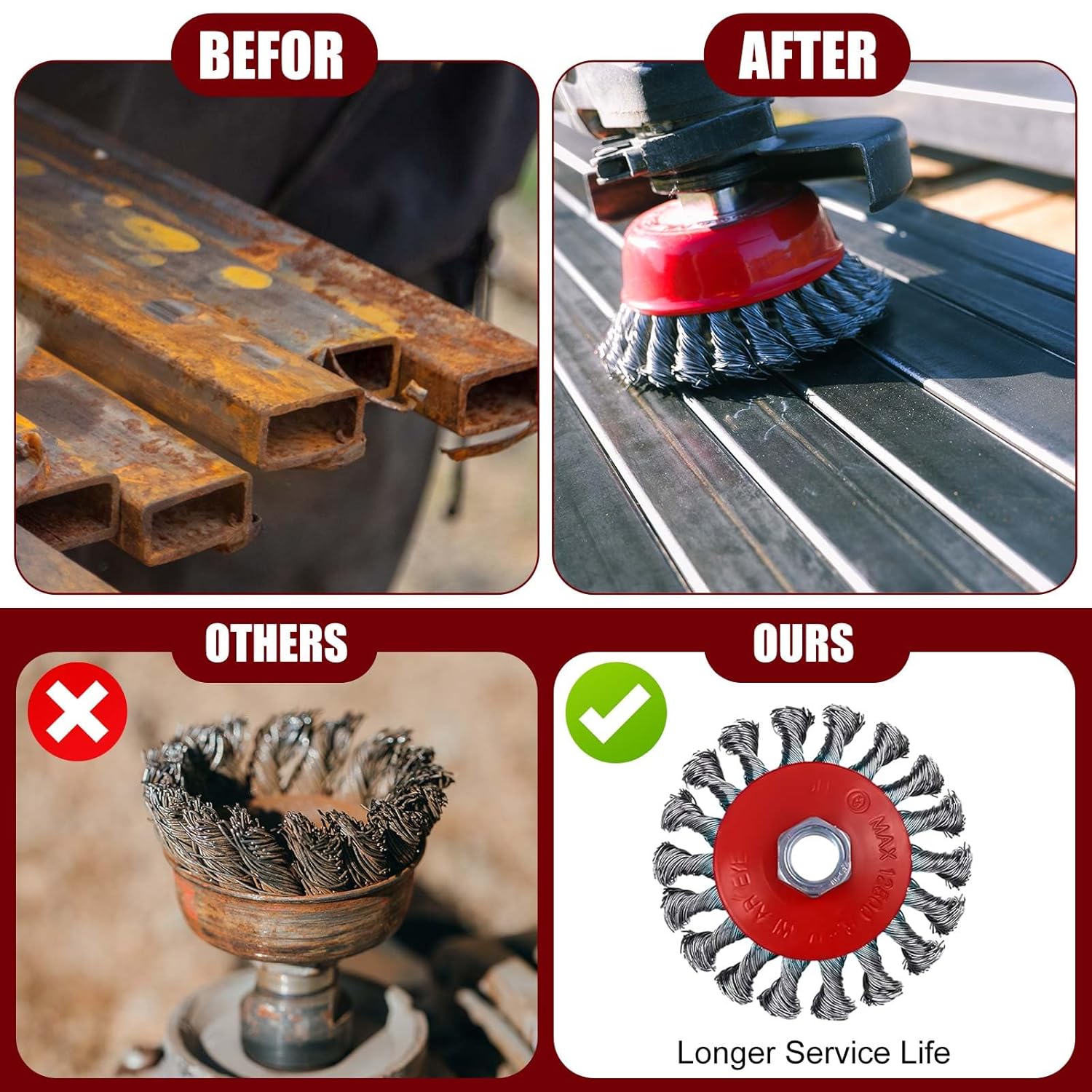 100mm Twisted Steel Wire Wheel - Angle Grinder Wire Brush Wheel review and price