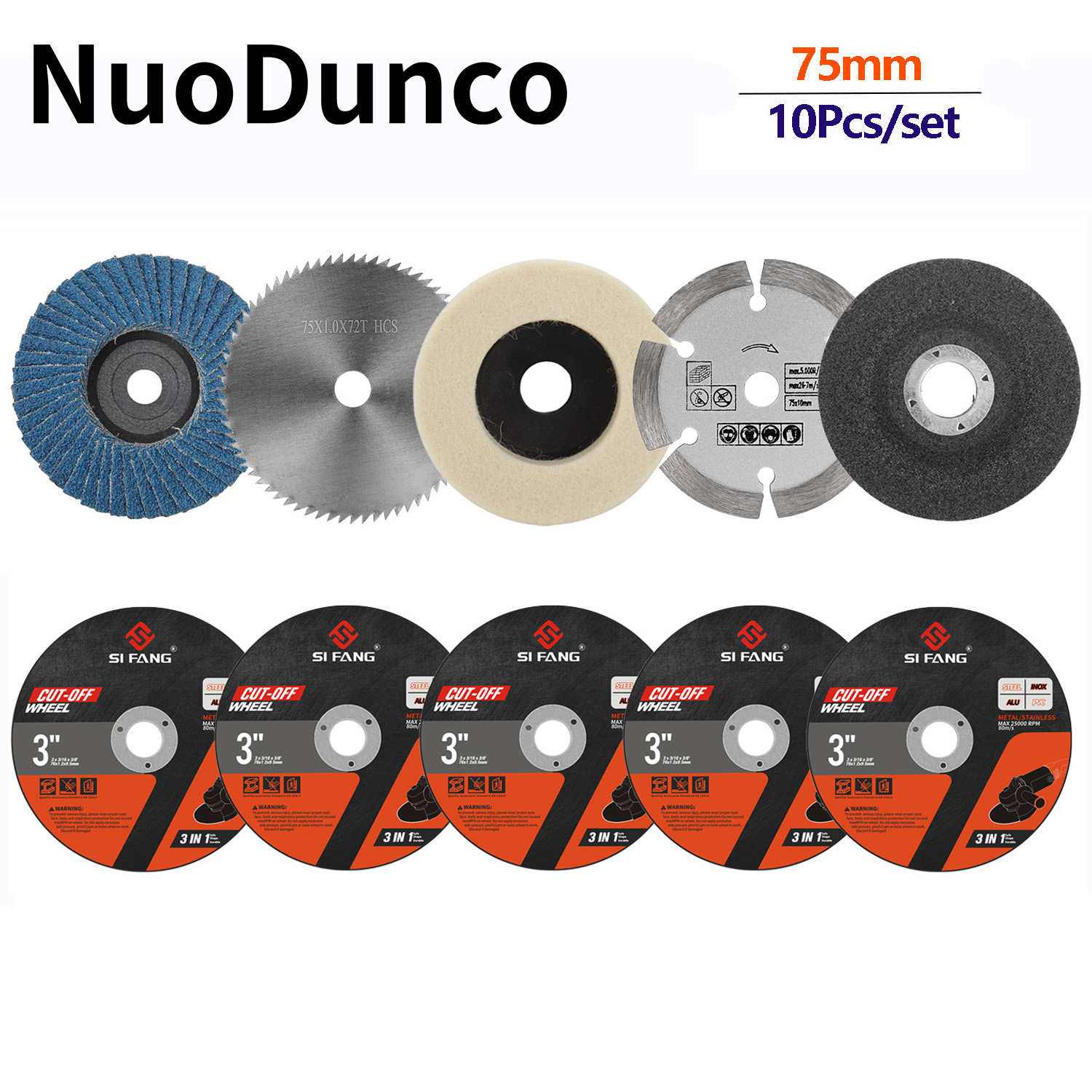 10pcs/set 75mm Wood Cutting Di - Angle Grinder Flap Disc Set review and price