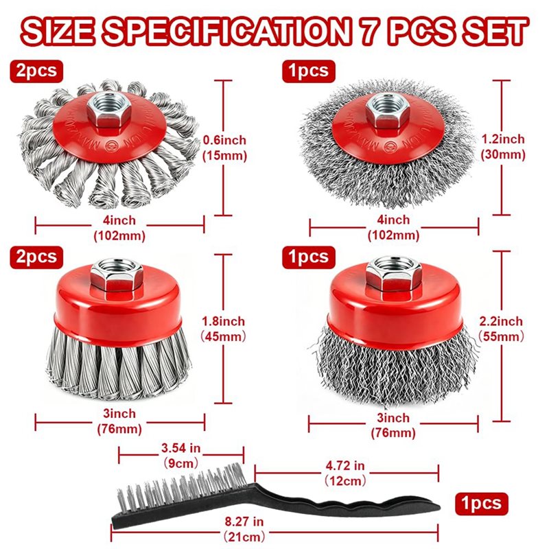 Best-Wire Wheel Brush Set Of 7 - Angle Grinder Wire Brush Wheel review and price