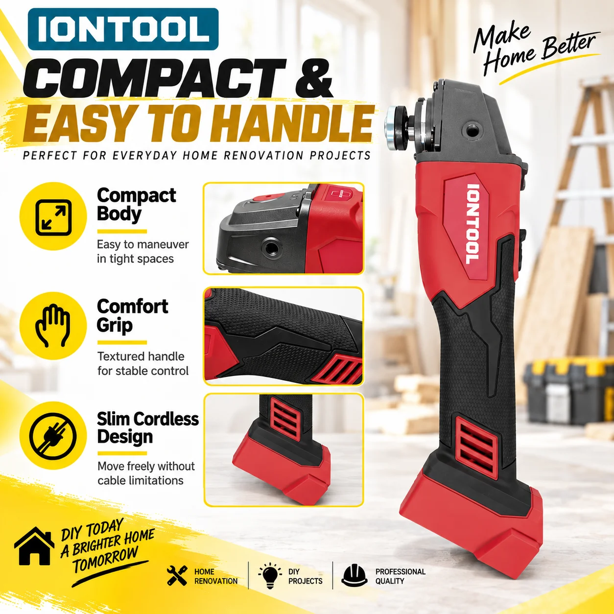 IONTOOL Compact Durable 850W 1 - Brushless Grinder 100Mm 850W review and price