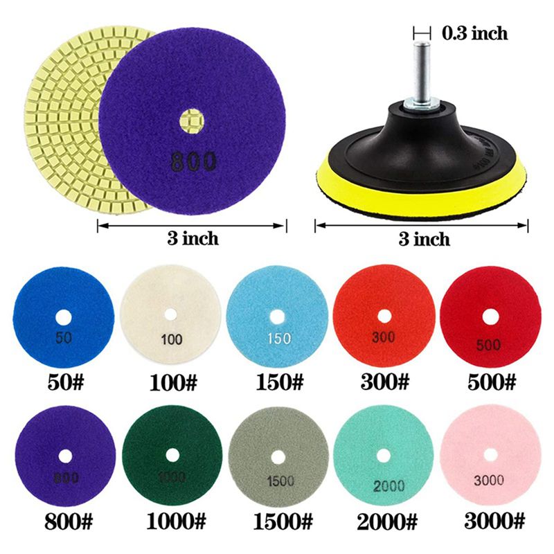 ABWP-36Pcs 3 Inch Diamond Poli - Grinder Polishing Pad Kit review and price