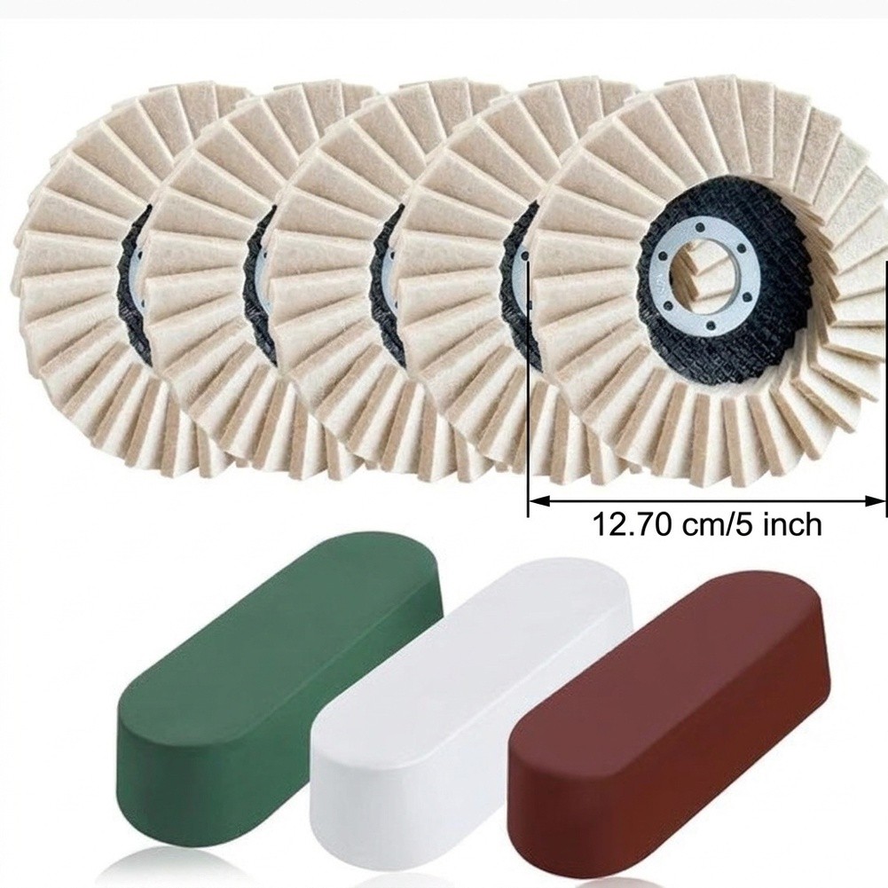 5pcs Wool Felt Polishing Wheel - Angle Grinder Flap Disc Set review and price