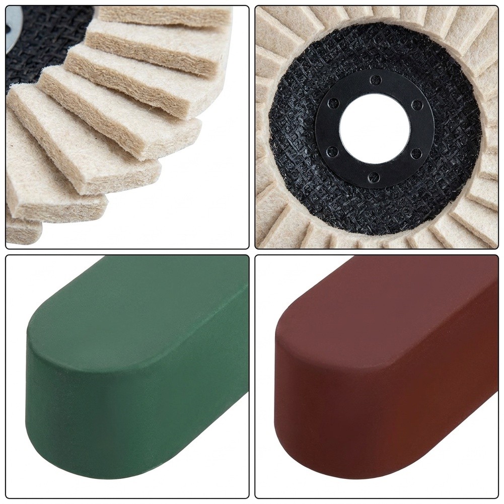5pcs Wool Felt Polishing Wheel - Angle Grinder Flap Disc Set review and price