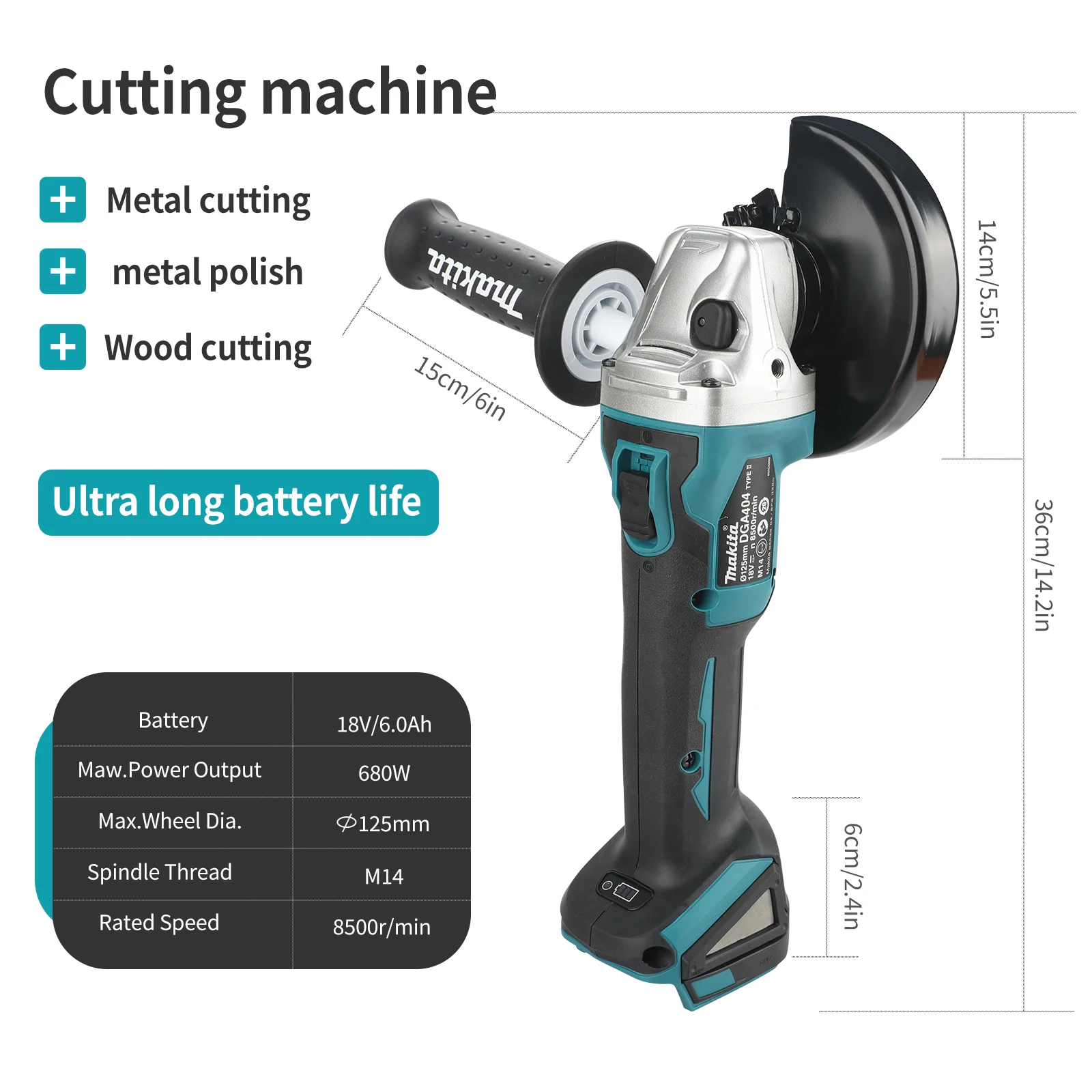 Makita DGA404 18V 125mm Brushl - Cordless Angle Grinder 125Mm Brushless review and price