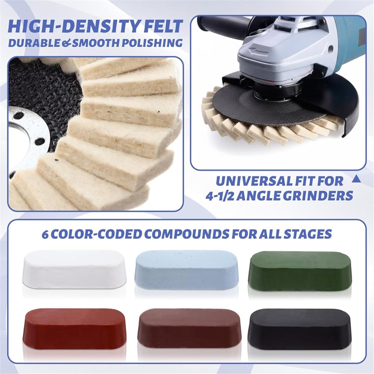 24 Pcs Wool Polishing Wheel Di - Angle Grinder Flap Disc Set review and price