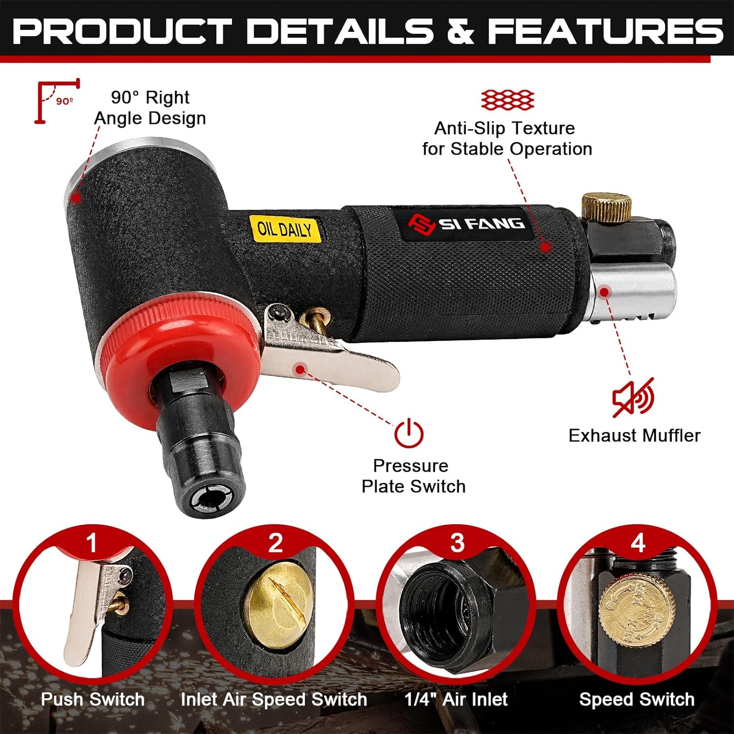 SI FANG Mini Air Angle Die Gri - Die Grinder 1/4 Inch Air review and price