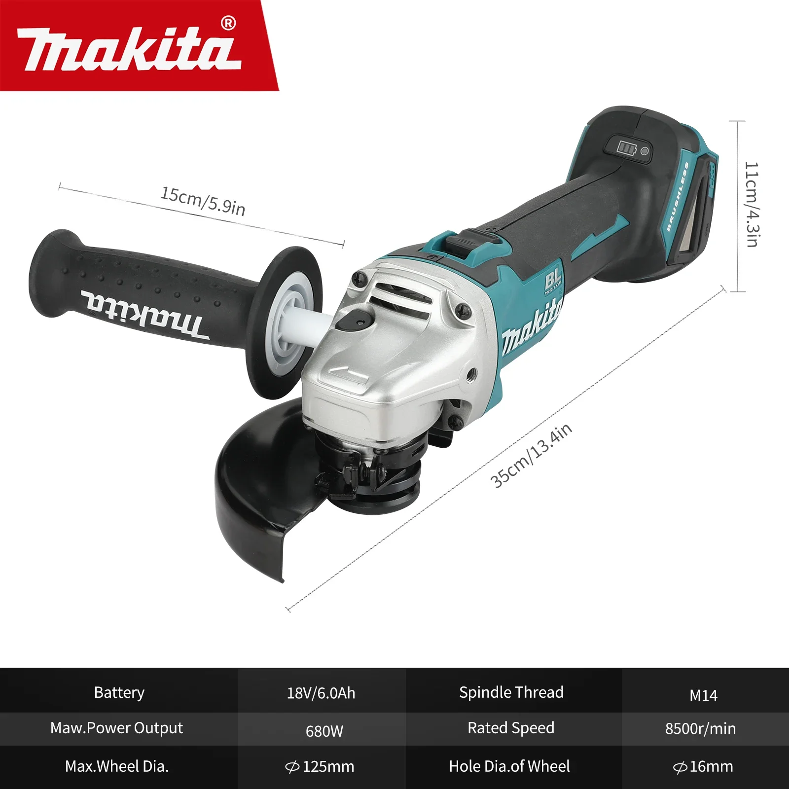 Makita DGA404 18V Brushless An - Angle Grinder Variable Speed Corded review and price